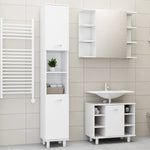 ZNTS 3 Piece Bathroom Furniture Set White Engineered Wood 3056952