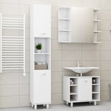 ZNTS 3 Piece Bathroom Furniture Set White Engineered Wood 3056952