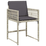 13 Piece Garden Dining Set with Cushions Light Grey Poly Rattan 3211487