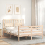 Bed Frame without Mattress Double Solid Wood 3194286