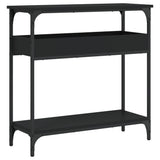 Console Table with Shelf Black 75x29x75cm Engineered Wood 837712