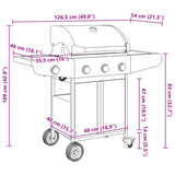 Gas BBQ Grill with 4 Burners Silver Stainless Steel 3214255