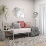 Sofa Bed Frame White Powder-Coated Metal 90x200 cm 324762