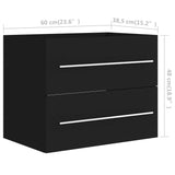 ZNTS Sink Cabinet with Built-in Basin Black Engineered Wood 3099042