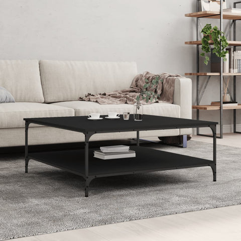 ZNTS Coffee Table Black 100x100x40 cm Engineered Wood 832843