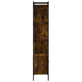 Bookcase with Door Smoked Oak 44.5x30x154.5 cm Engineered Wood 833355