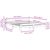 Bed Frame without Mattress 200x200 cm Solid Wood Pine 855460