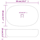 Countertop Basin Blue Oval 59x40x14 cm Ceramic 155105