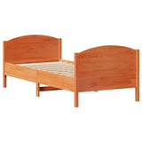 Bed Frame without Mattress Wax Brown 75x190 cm Small Single Solid Wood Pine 3301814