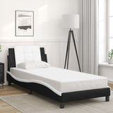 Bed Frame without Mattress "Zadar" Black and White 90x190 cm Single Faux Leather 3208154