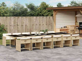 13 Piece Garden Dining Set with Cushions Beige Poly Rattan 3211126