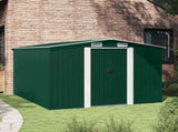 Garden Shed 257x298x178 cm Metal Green 143340