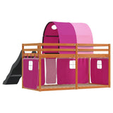 Bunk Bed without Mattress with Slide and Curtains Pink 90x200 cm 3284142