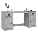 Desk with Cabinet Concrete Grey Engineered Wood 3185331