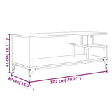TV Cabinet Smoked Oak 102x40x41 cm Engineered Wood and Powder-coated Steel 842413
