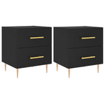 ZNTS Bedside Cabinets 2 pcs Black 40x35x47.5 cm Engineered Wood 827279