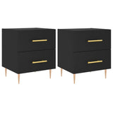 ZNTS Bedside Cabinets 2 pcs Black 40x35x47.5 cm Engineered Wood 827279