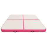 Inflatable Gymnastics Mat with Pump 200x200x15 cm PVC Pink 92697