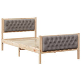 Bed Frame with Headboard Taupe 100 x 200 cm Solid Pine Wood 878422
