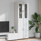 Highboard with Shelf FLORIN High Gloss White 60 x 35 x 182 cm 3397918