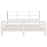 ZNTS Bed Frame without Mattress White 200x200 cm Solid Wood Pine 3309936