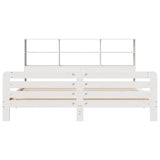 ZNTS Bed Frame without Mattress White 200x200 cm Solid Wood Pine 3309936