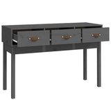 Console Table Grey 114x40x75 cm Solid Wood Pine 821756
