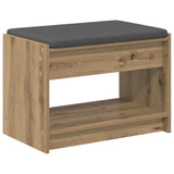 Hall Bench with Cushion with Shelf Artisan Oak 63 x 38 x 45 cm 891575