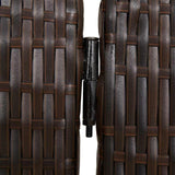 Room Divider 5 Panels Brown Poly Rattan 365349
