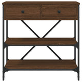 Console Table Brown Oak 75x34.5x75 cm Engineered Wood 833412