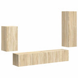 TV Cabinet Set Wall-mounted 4 pcs Sonoma Oak Engineered Wood 3409008