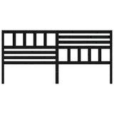 Bed Headboard Black Solid Pine Wood 206 cm x 100 cm 814168