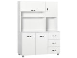 Kitchen Cupboard, 183cm Tall Storage Cabinet with Countertop, Sideboard with 3 Small Drawers, Flip T3398P423523