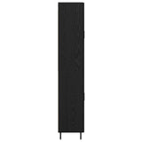 Highboard 2 pcs Black oak Engineered Wood and Glass 3416103