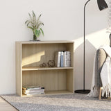 2-Tier Book Cabinet Sonoma Oak 80x30x76.5 cm Engineered Wood 801002