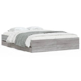 Bed Frame with Drawers without Mattress Grey Sonoma 140x200 cm 3207278
