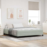 Box Spring Bed with Mattress Light Grey 180 x 210 cm Fabric 3398755