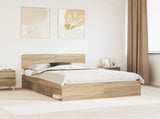 Bed Frame Sonoma Oak 150 x 200 cm Solid Pine Wood 3412062