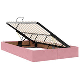Storage Bed with Mattress with Storage Pink 120 x 200 cm Velvet 3370093
