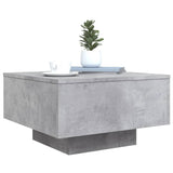 Coffee Table with LED Lights Concrete Grey 55x55x31 cm 836577