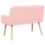 2 Seater Sofa with Solid Wood Legs Pink Boucl 42051066