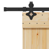 Sliding Door with Hardware Set 95x210 cm Solid Wood Pine 3332686
