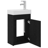 Bathroom Vanity Unit with Tap Black Oak 40.5 x 22.5 x 62 cm 889522