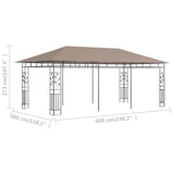 Gazebo with Mosquito Net 6x3x2.73 m Taupe 180 g/m 312253