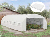 Greenhouse Replacement Cover ONLY Winter Garden Plant PE Cover with Roll-up Windows Door, 6 x 3 x 2m T3398P314745