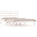 3103669 Bed Frame without Mattress White Solid Wood 200x200 cm