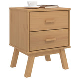 ZNTS Bedside Cabinet OLDEN Brown Solid Wood Pine 358582