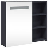 Bathroom Mirror Cabinet with LED Light Grey 60x13x52 cm 357970