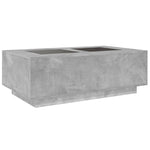 ZNTS Coffee Table with Infinity LED Concrete Grey 116x69x40 cm 3284059