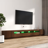 3 Piece TV Cabinet Set with LED Lights Brown Oak Engineered Wood 3120178